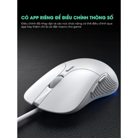 Chuột máy tính chơi game TEKKIN INPHIC PB1 bản có dây DPI 3600 thiết kế công thái học phù hợp cả gaming và làm việc