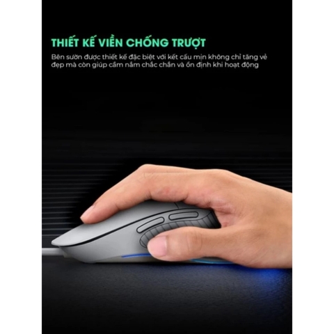 Chuột máy tính chơi game TEKKIN INPHIC PB1 bản có dây DPI 3600 thiết kế công thái học phù hợp cả gaming và làm việc