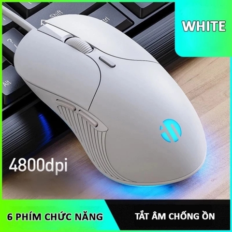 Chuột máy tính chơi game TEKKIN INPHIC PB1 bản có dây DPI 3600 thiết kế công thái học phù hợp cả gaming và làm việc