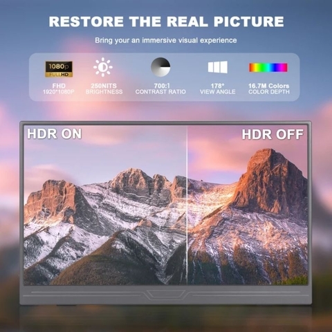 ￼Màn hình di động 15.6 INCH FULLHD IPS tặng bao da cao cấp kết nối điện thoại laptop máy game