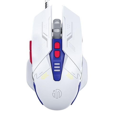￼Chuột gaming máy tính có dây TEKKIN INPHIC W9 GUNDAM click silent chống ồn DPI 4000 cho gamer và dân văn phòng