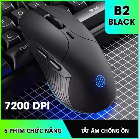 ￼Chuột máy tính có dây TEKKIN INPHIC B8 cute silent không tiếng ồn 6 nút bấm 8800 DPI gaming có app điều chỉnh game