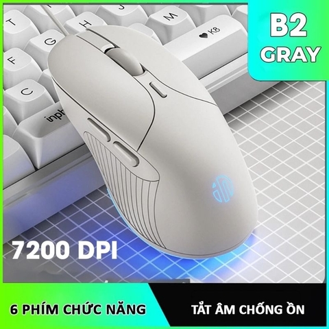 ￼Chuột máy tính có dây TEKKIN INPHIC B8 cute silent không tiếng ồn 6 nút bấm 8800 DPI gaming có app điều chỉnh game