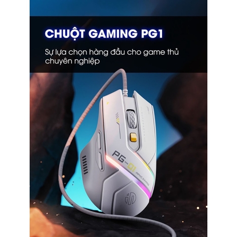 ￼Chuột gaming có dây TEKKIN INPHIC PG1 led RGB 6 nút bấm 1000hz có app chuột chơi game máy tính công thái học