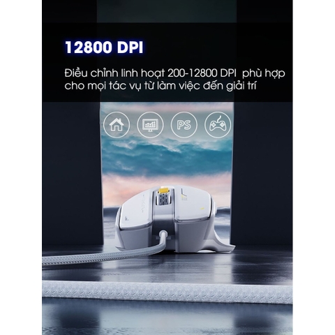 ￼Chuột gaming có dây TEKKIN INPHIC PG1 led RGB 6 nút bấm 1000hz có app chuột chơi game máy tính công thái học