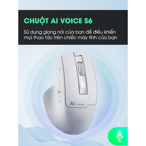 ￼Chuột máy tính không dây bluetooth TEKKIN INPHIC S6 voice ai điều khiển bằng giọng nói dịch văn bản silent chống ồn