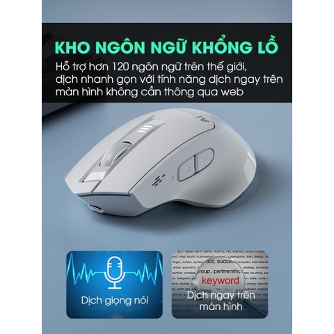 ￼Chuột máy tính không dây bluetooth TEKKIN INPHIC S6 voice ai điều khiển bằng giọng nói dịch văn bản silent chống ồn