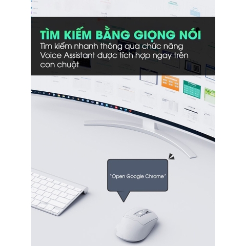 ￼Chuột máy tính không dây bluetooth TEKKIN INPHIC S6 voice ai điều khiển bằng giọng nói dịch văn bản silent chống ồn