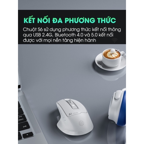 ￼Chuột máy tính không dây bluetooth TEKKIN INPHIC S6 voice ai điều khiển bằng giọng nói dịch văn bản silent chống ồn