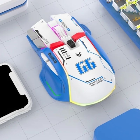 ￼Chuột gaming máy tính có dây TEKKIN G6 GUNDAM 12800 DPI có 6 nút hỗ trợ app led RGB 16 triệu màu macro