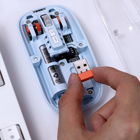 ￼Chuột Bluetooth Không Dây TEKKIN M233 Thiết Kế Trong Suốt Độc Lạ