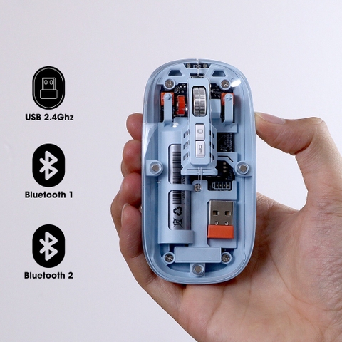 ￼Chuột Bluetooth Không Dây TEKKIN M233 Thiết Kế Trong Suốt Độc Lạ