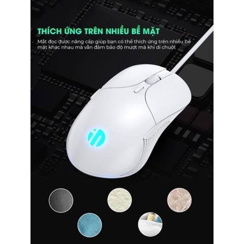 ￼Chuột máy tính chơi game TEKKIN INPHIC PB1 bản có dây DPI 4800 thiết kế công thái học phù hợp cả gaming và làm việc