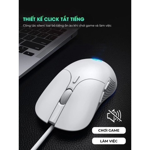 ￼Chuột máy tính chơi game TEKKIN INPHIC PB1 bản có dây DPI 4800 thiết kế công thái học phù hợp cả gaming và làm việc