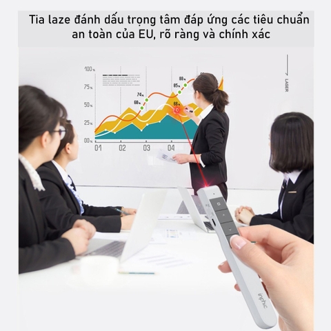 ￼Bút Trình Chiếu Powerpoint Thuyết Trình Laser TEKKIN Inphic L1P Chiếu Slide Điều khiển 2 Màn Hình Pin Sạc Xa 100m