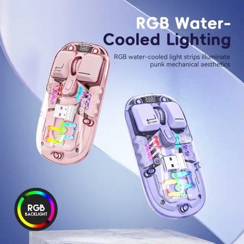 ￼Chuột bluetooth không dây cao cấp TEKKIN JERTECH WB112 thiết kế trong suốt không tháo rời