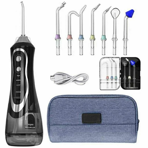￼Máy Tăm Nước H2oFloss Tặng Túi Vải + 7 Đầu Tăm Cải tiến công nghệ tia nước sạch X4 Lần - BH 12 tháng 1 đổi 1