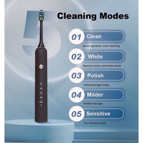 ￼Bàn chải đánh răng điện cao cấp TEKKIN SONIC TI-819 tặng hộp đựng cao cấp rung cực mạnh 5 chế độ chống nước