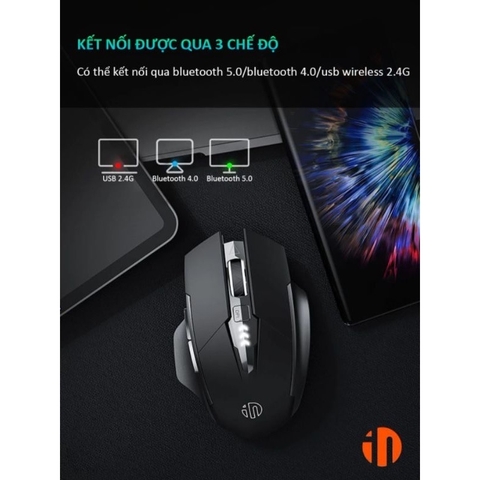 ￼Chuột gaming không dây sạc pin TEKKIN INPHIC PM6 cho game thủ chơi game chuyên nghiệp kết nối Wireless 2.4G