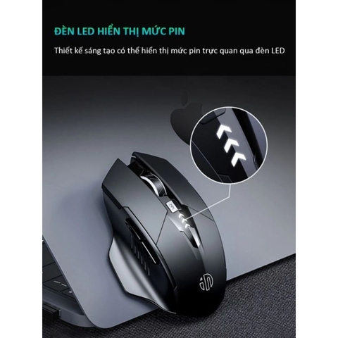 ￼Chuột gaming không dây sạc pin TEKKIN INPHIC PM6 cho game thủ chơi game chuyên nghiệp kết nối Wireless 2.4G