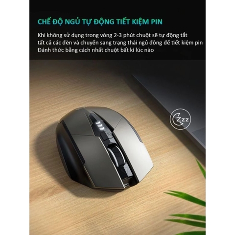 ￼Chuột gaming không dây sạc pin TEKKIN INPHIC PM6 cho game thủ chơi game chuyên nghiệp kết nối Wireless 2.4G