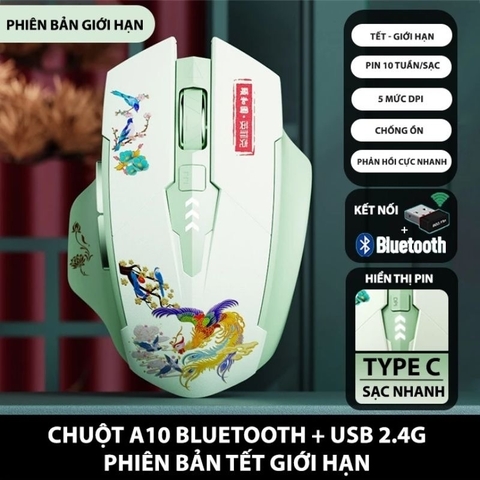 ￼Chuột gaming không dây sạc pin TEKKIN INPHIC PM6 cho game thủ chơi game chuyên nghiệp kết nối Wireless 2.4G
