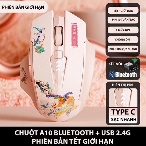 ￼Chuột gaming không dây sạc pin TEKKIN INPHIC PM6 cho game thủ chơi game chuyên nghiệp kết nối Wireless 2.4G