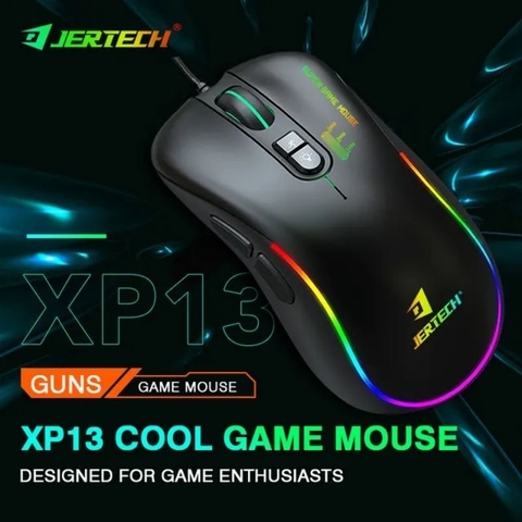 ￼Chuột máy tính chơi game TEKKIN JERTECH XP13 bản có dây DPI 3600 thiết kế công thái học phù hợp cả gaming và làm việc