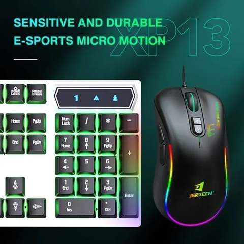 ￼Chuột máy tính chơi game TEKKIN JERTECH XP13 bản có dây DPI 3600 thiết kế công thái học phù hợp cả gaming và làm việc