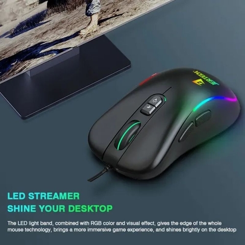 ￼Chuột máy tính chơi game TEKKIN JERTECH XP13 bản có dây DPI 3600 thiết kế công thái học phù hợp cả gaming và làm việc