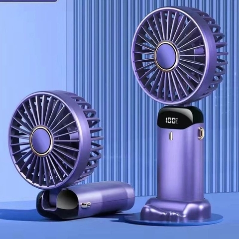 ￼Quạt mini cầm tay TEKKIN pin khủng 10000 mah, quạt tích điện gấp gọn 5 cấp độ gió linh hoạt