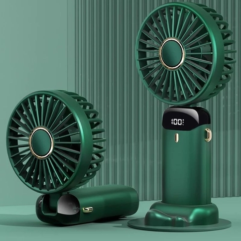 ￼Quạt mini cầm tay TEKKIN pin khủng 10000 mah, quạt tích điện gấp gọn 5 cấp độ gió linh hoạt