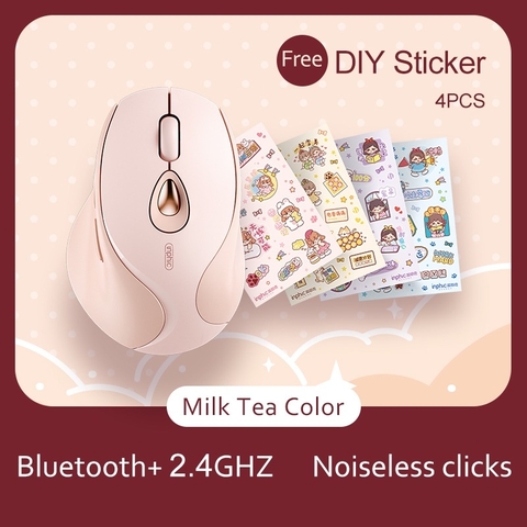 ￼Chuột Không Dây Bluetooth 5.0 TEKKIN INPHIC DR801 Sạc Lại Sielnt Click Không Tiếng Ồn 2400 DPI