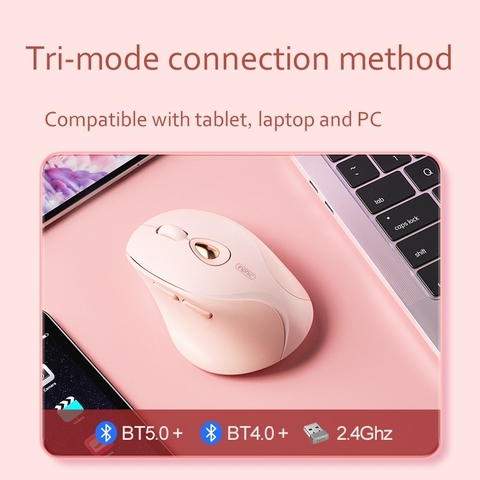 ￼Chuột Không Dây Bluetooth 5.0 TEKKIN INPHIC DR801 Sạc Lại Sielnt Click Không Tiếng Ồn 2400 DPI