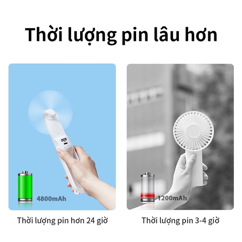 Quạt cầm tay mini TEKKIN TI-315 kiêm sạc dự phòng đèn pin 4800mAh 3 IN 1