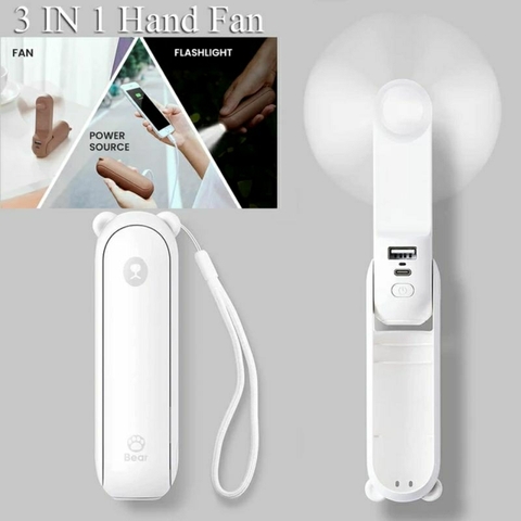 Quạt cầm tay mini TEKKIN TI-315 kiêm sạc dự phòng đèn pin 4800mAh 3 IN 1