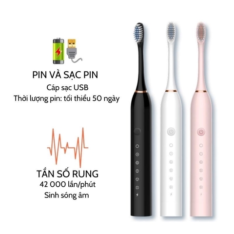 Bàn Chải Điện Tự Động Bàn Chải Đánh Răng Điện TEKKIN SONIC X3