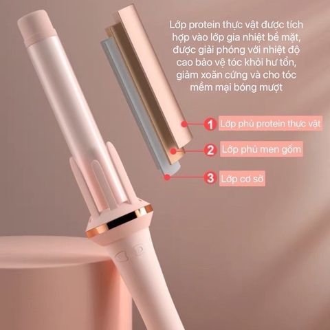 Máy uốn tóc TEKKIN TI-915 tự động chất liệu gốm sứ chính hãng đường kính 28m