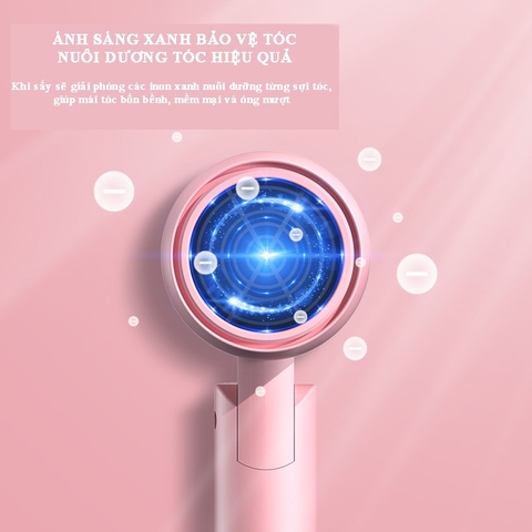 Máy sấy tóc mini TEKKIN TI-105 gấp gọn tạo kiểu tóc chuyên nghiệp công suất lớn 1000w