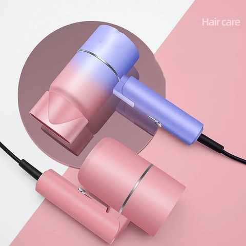 Máy sấy tóc mini TEKKIN TI-105 gấp gọn tạo kiểu tóc chuyên nghiệp công suất lớn 1000w