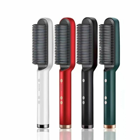 Lược điện chải tóc TEKKIN TI-158 tạo kiểu uốn thẳng 3 in 1 đa năng cao cấp chuyên nghiệp dành cho salon 6 mức nhiệt
