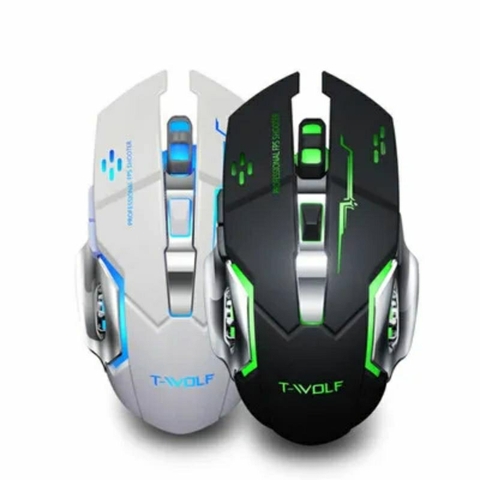 Chuột không dây gaming TEKKIN T-WOLF Wireless 2.4GHz siêu ngầu, đèn led tự thay đổi màu sắc