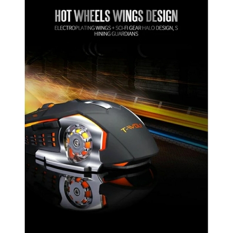 Chuột không dây gaming TEKKIN T-WOLF Wireless 2.4GHz siêu ngầu, đèn led tự thay đổi màu sắc