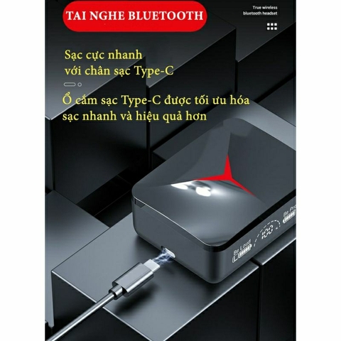 Tai nghe Bluetooth TEKKIN M90 Pro Cao Cấp - Nắp Trượt, Âm Thanh To Rõ, Pin 4h - 6H , Kiêm Sạc Dự Phòng, Độ Trễ Thấp