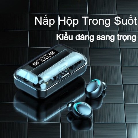 Tai nghe Bluetooth 5.0 TEKKIN F9 PRO - Nút Cảm Ứng Chống Nước - Pin Sạc 2000mah