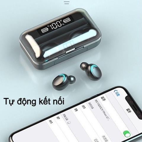 Tai nghe Bluetooth 5.0 TEKKIN F9 PRO - Nút Cảm Ứng Chống Nước - Pin Sạc 2000mah
