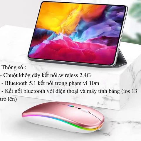 Chuột BLUETOOTH Máy Tính TEKKIN Kết Nối Tín Hiệu Trong Phạm Vi 10m Click Không Gây Tiếng Ồn TEKKIN A10
