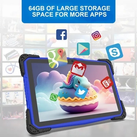 Máy tính bảng cho trẻ chống sốc 10.1 inch TEKKIN TI-8010 cpu 4 nhân ram 4gb bộ nhớ 64gb