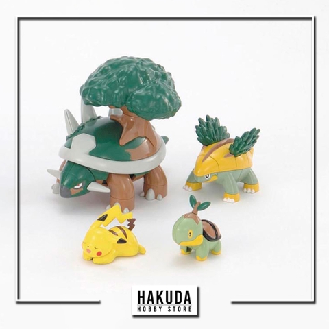 Mô hình Pokemon Plamo Collection 08 Torterra Evolution Set - Mô hình chính hãng Bandai Nhật Bản