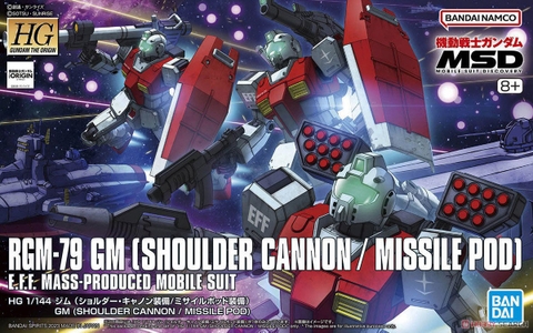 Mô hình HG GTO 1/144 RGM 79 GM  (Shoulder Cannon / Missile Pod) - Chính hãng Bandai Nhật Bản